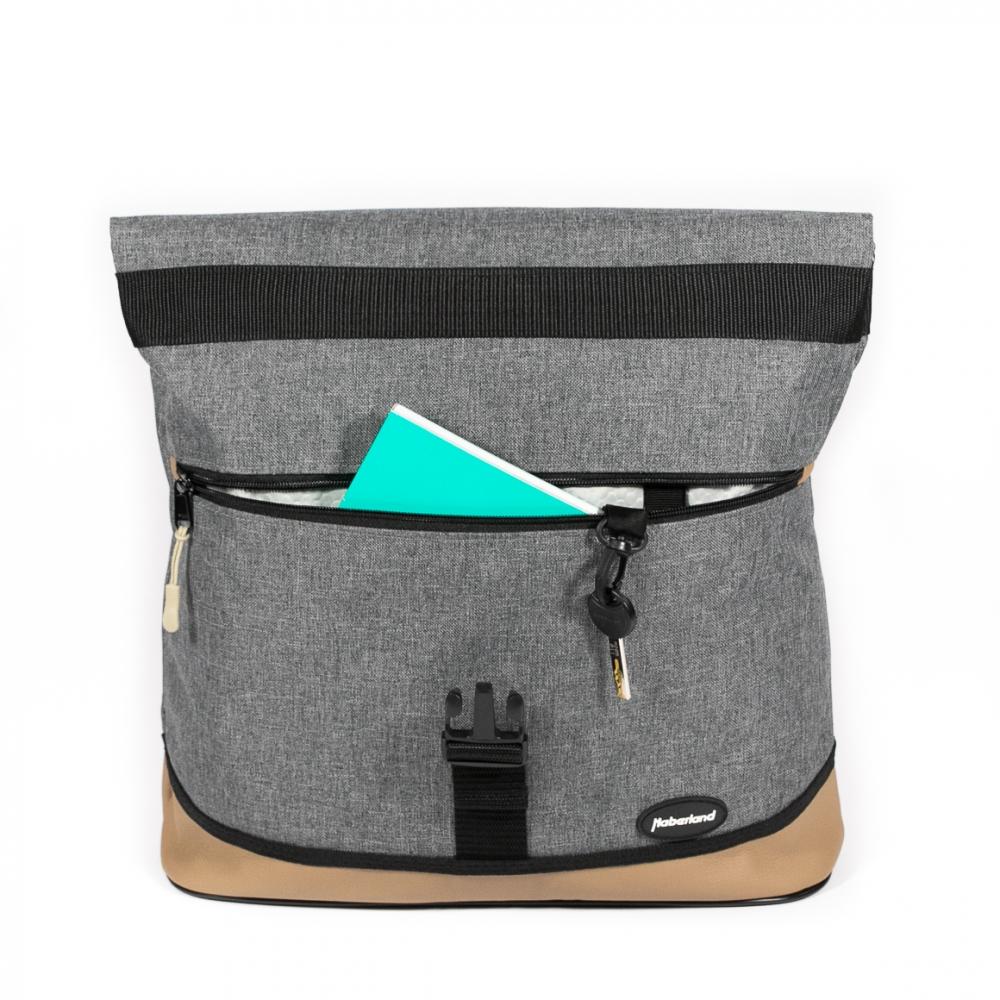 Haberland Einzeltasche Melan I grau - praktische Fahrradtasche mit Kompaktschiene