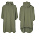 Basil Hoga Fahrrad Regenponcho Unisex Einheitsgröße in Olive, Vorder- und Rückansicht.