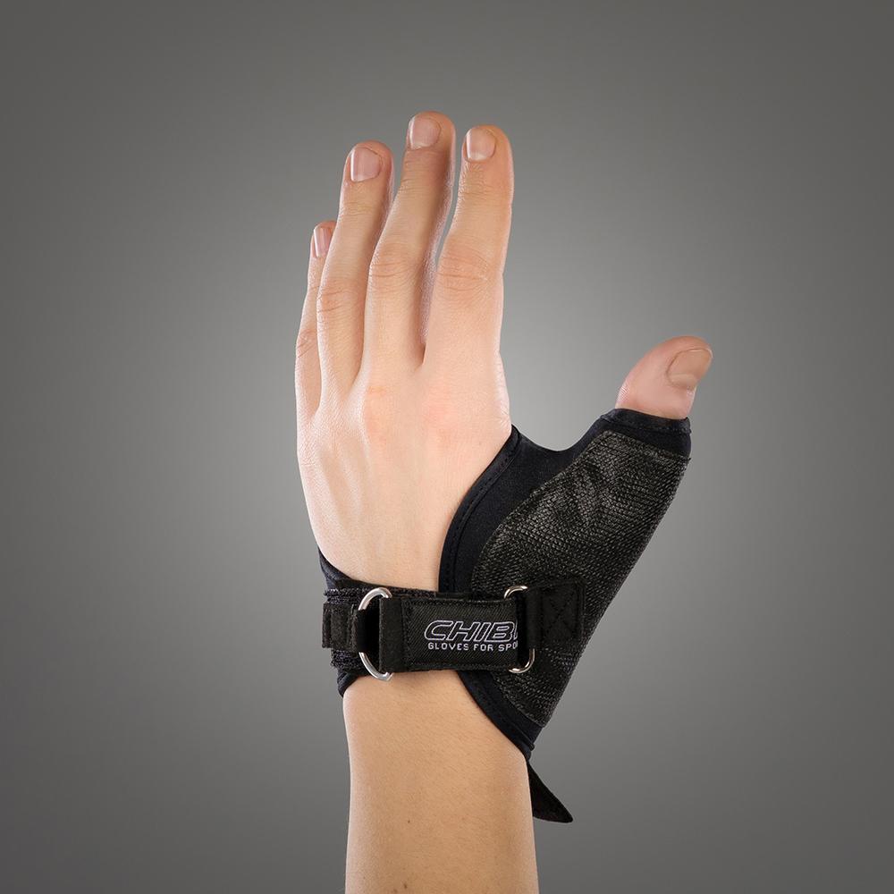 CHIBA Tetra - Rollstuhl-Handschuhe XXL schwarz mit Gelpolster & Aramid-Besatz