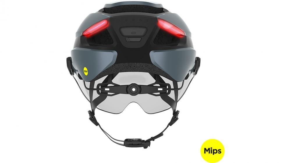 Lumos Ultra E-Bike MIPS Helm Space Blue M/L, Integrierte COB-LEDs, Blinker, Bremslicht, MIPS, Visier