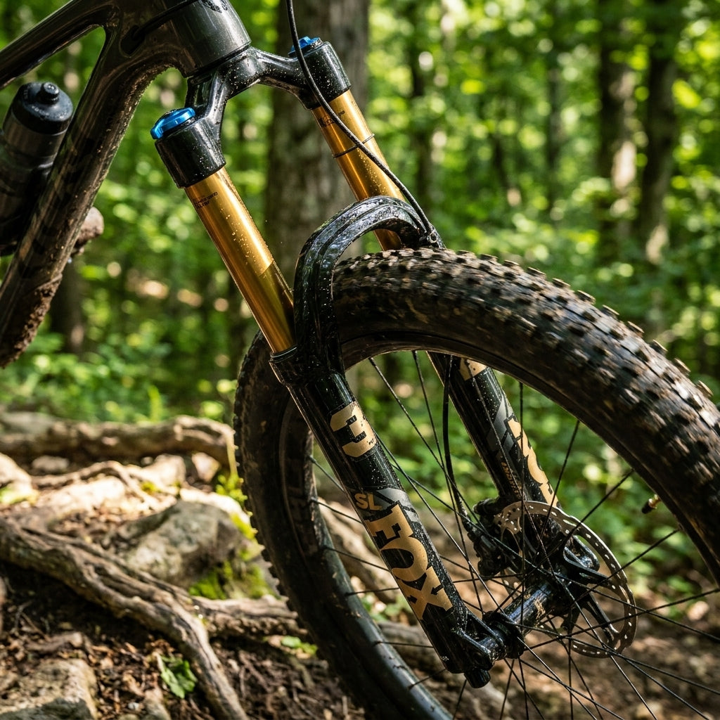 FOX 34 SL Factory Federgabel MTB: 120mm, 29 Zoll, Kashima Beschichtung. Perfekt für Cross-Country & Marathon Performance.