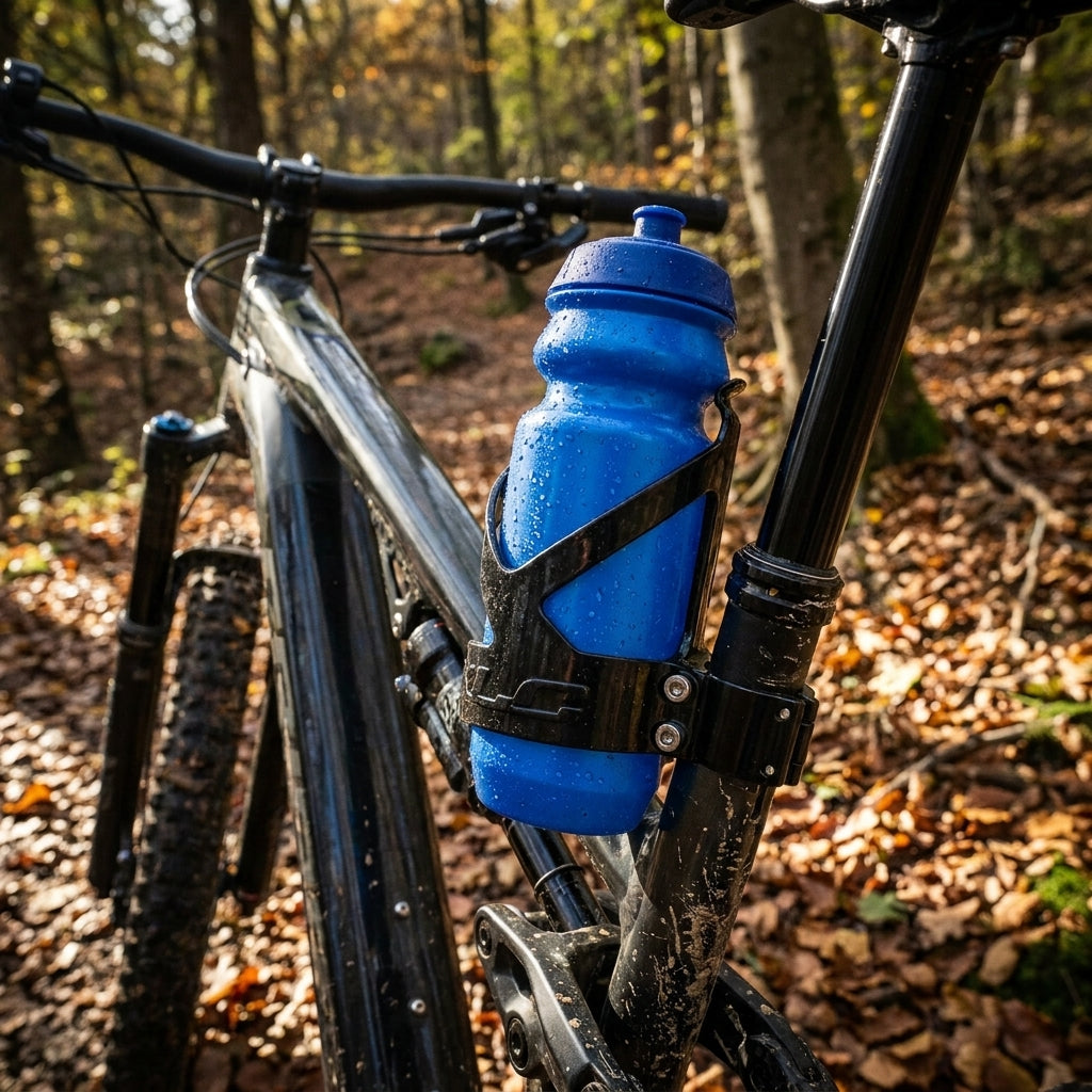 XLC Flaschenhalter BC-K03 für Sattelrohr (34,9 mm), robustes Kunststoff, ideal für Fahrrad, E-Bike & Haibike Hardtail Modelle.