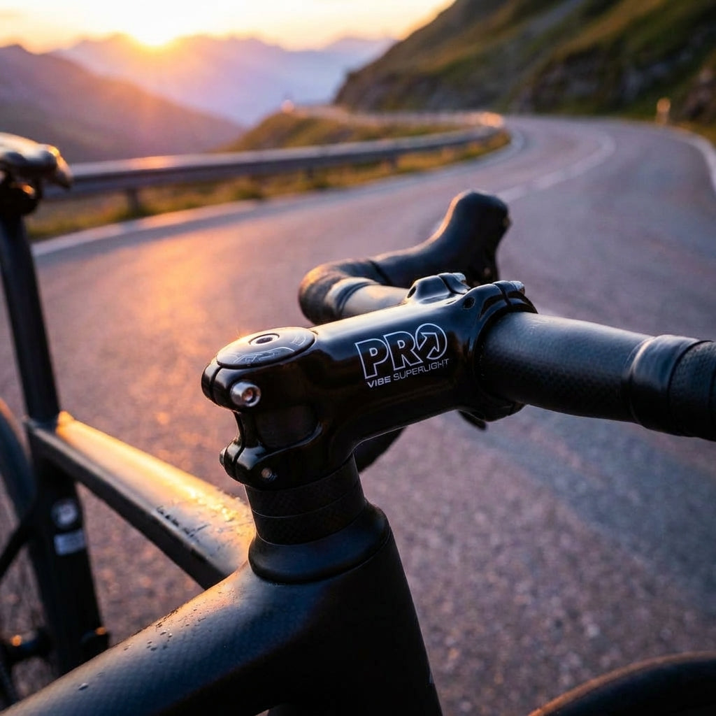 PRO Vorbau Vibe Superlight 1 1/4" 70mm. Ultraleichter, extrem steifer Rennrad-Vorbau aus AL-7075 Aluminium.