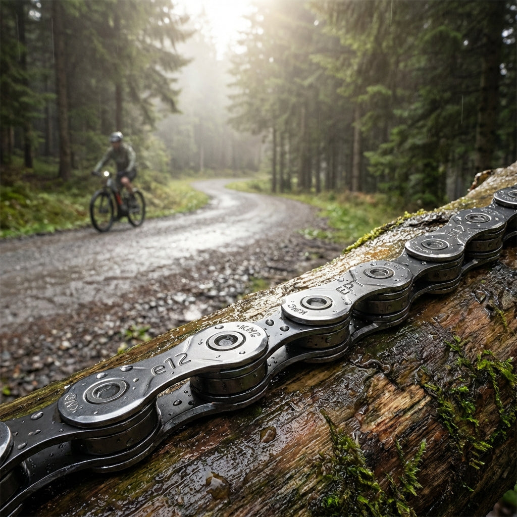 KMC e12 EPT 12-fach E-Bike Kette Dark Silver für Mittelmotor. Korrosionsbeständig, robust und langlebig. Ideal für anspruchsvolle Fahrer.