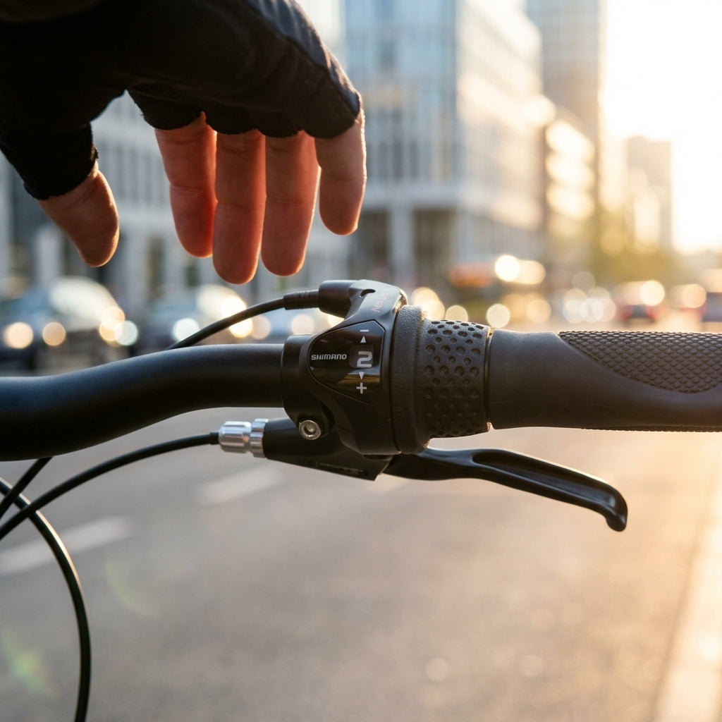 Shimano Nexus SL-3S41 Drehgriffschalter für 3-Gang Nabenschaltungen am Fahrradlenker im Stadtverkehr.