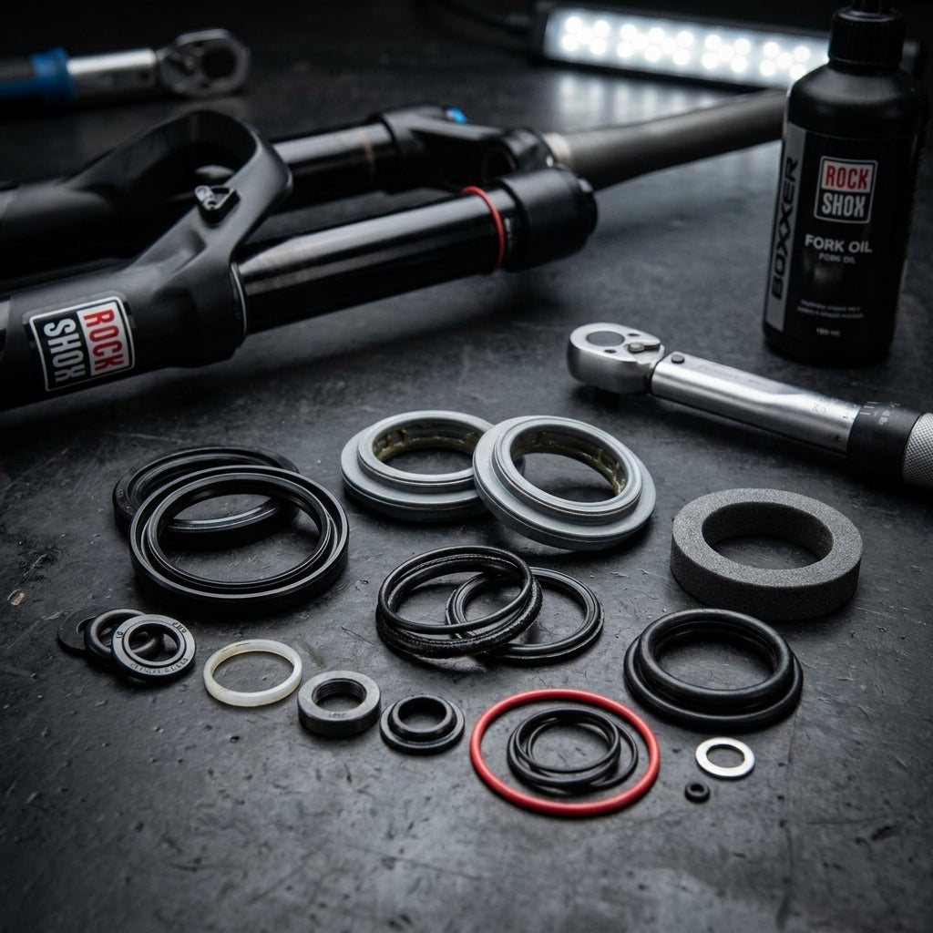 RockShox Boxxer WC Charger Federgabel Service-Kit Basic 00.4315.032.520 mit Dichtungen, Öl und Werkzeug zur Wartung.