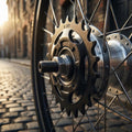 Schwarzes SHIMANO NEXUS Ritzel 21Z für Nabenschaltungen, montiert an einem Fahrradhinterrad.