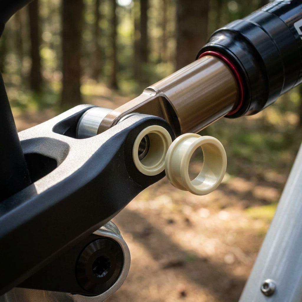 SR Suntour IGUS Dämpferbuchse 10x30mm. Robuste Kunststoffbuchse für TRIAIR Dämpfer. Langlebige, wartungsfreie Mountainbike-Federung.