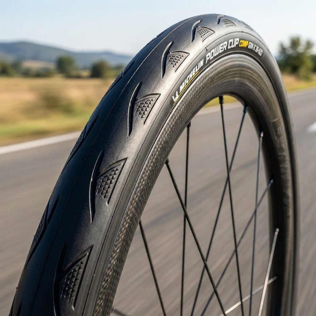Michelin POWER CUP Comp GUM-X 30-622 schwarzer Rennrad Faltreifen. Schnell, sicher, Top-Grip, Pannenschutz für Sportfahrer.