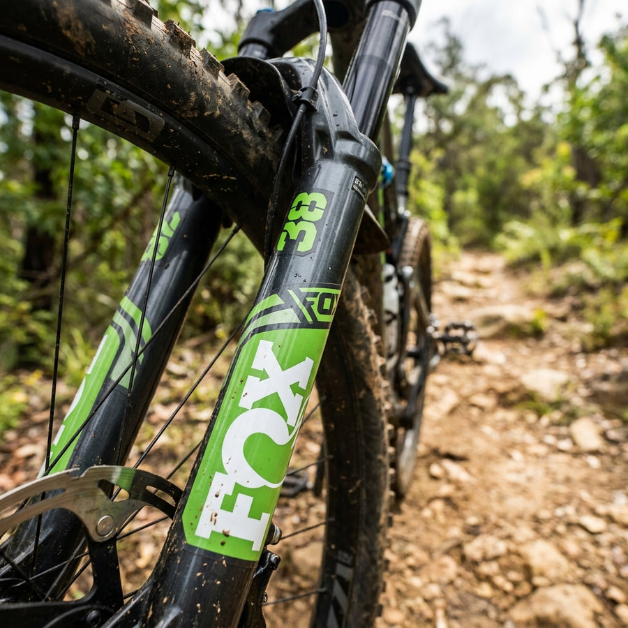 FOX Decal Kit 38 F-S Pistachio für FOX Federgabeln. Stylisches Upgrade und Schutz für dein Mountainbike. Individueller Look.