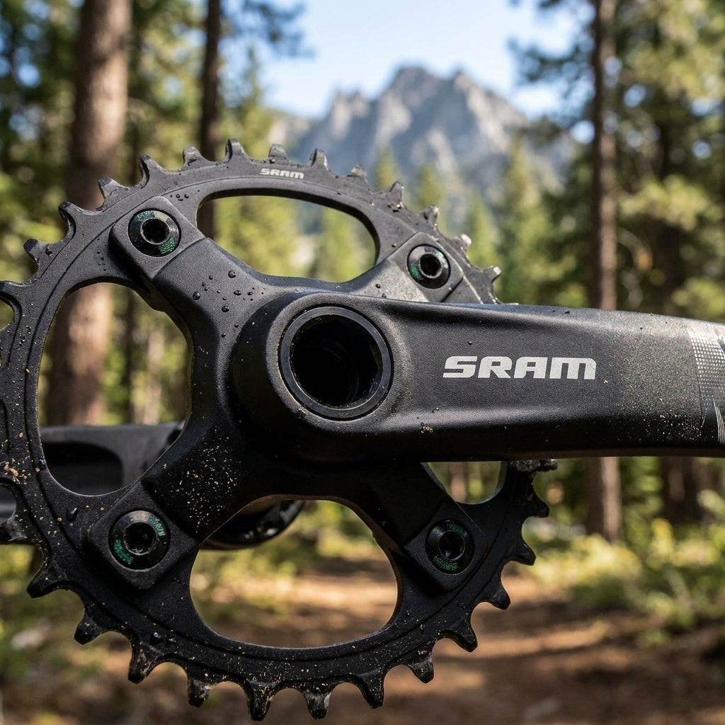 SRAM eMTB Kettenblattschrauben Set, Stahl, schwarz, 104 BCD. Robuste Befestigung für 4-Arm Kurbeln. Langlebig & sicher.