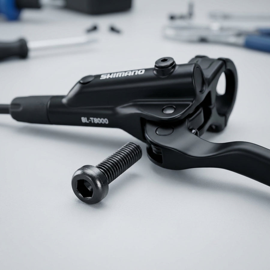 SHIMANO Klemmschraube BL-T8000 für Bremshebel. Schwarzer Fahrrad Bremshebel mit Schraube.