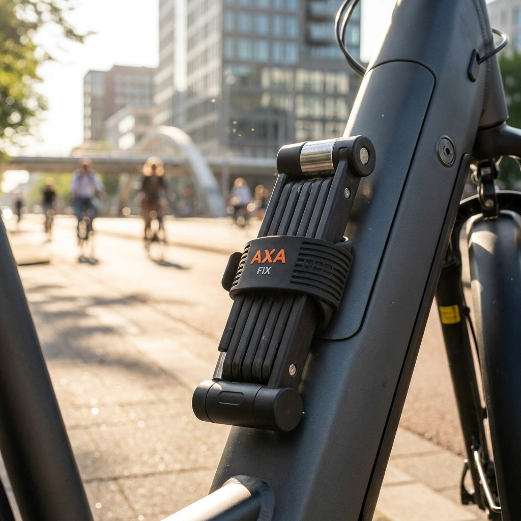 AXA FIX Universal Halterung für Fahrradrahmen. Sichere, flexible Befestigung von Schloss, Flasche, Zubehör bis 3kg. Schützt den Rahmen.