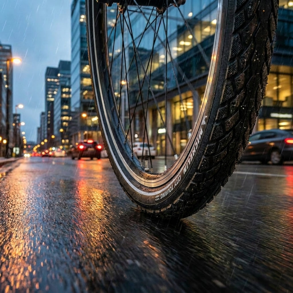 Michelin Faltreifen City Touring Comp. Line 50-622 schwarz: Sicherer E-Bike & City-Reifen mit Pannenschutz und Reflektor.
