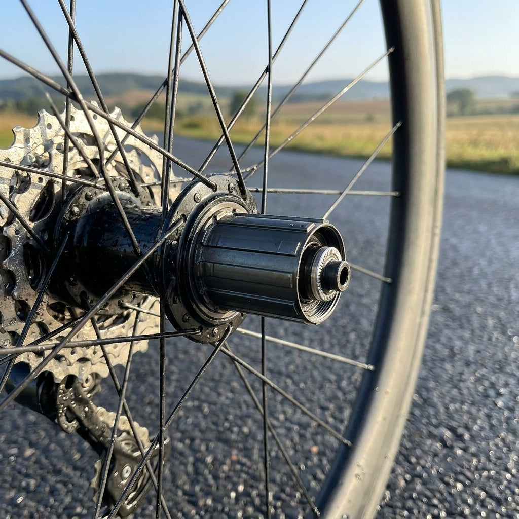 SHIMANO Freilaufkörper WH-RS170-CL-R12 am Rennrad-Hinterrad, für präzisen Antrieb.