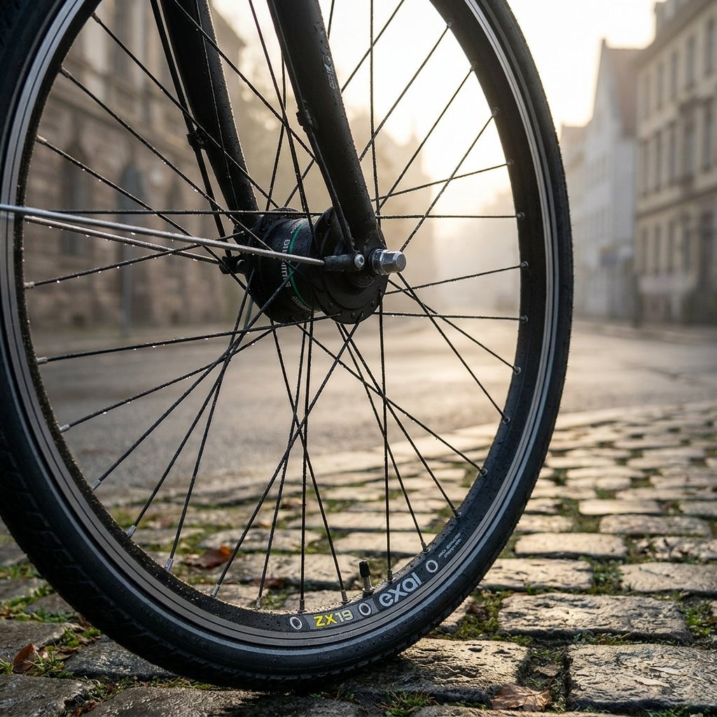 BikeParts Vorderrad 28 Zoll mit Shimano Nabendynamo. Robustes Fahrradlaufrad für Pendler, Touring. Schwarz. Zuverlässige Lichtversorgung.