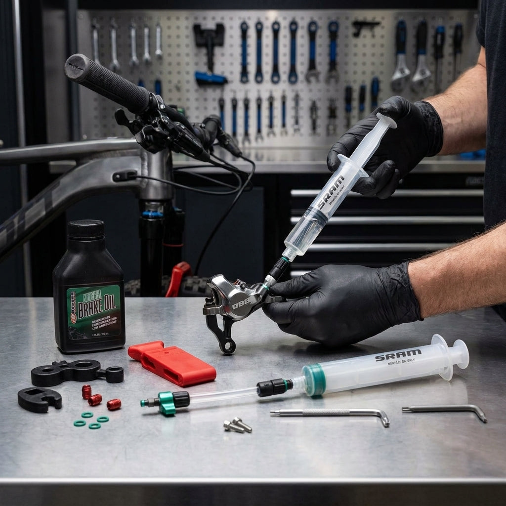 SRAM Entlüftungskit Standard (Mineralöl) DB8/Maven zum sauberen und effizienten Bremsen-Entlüften am Fahrrad in der Werkstatt