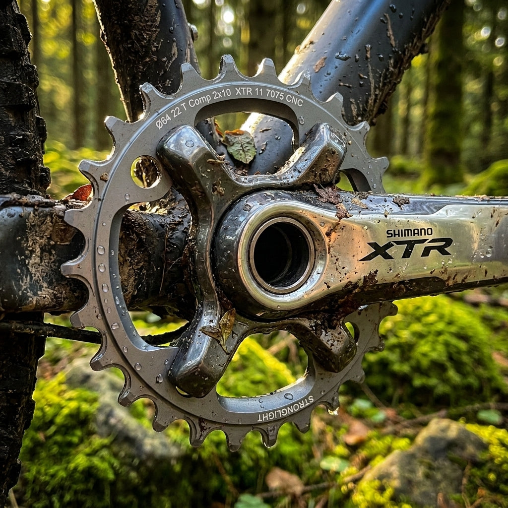 Stronglight HT3 Kettenblatt 22 Zähne für Shimano XTR FCM980 2x10. Hochwertiges Mountainbike Fahrradteil für präzise Schaltvorgänge.