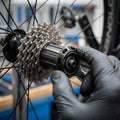 Campagnolo 11-fach Zahnkranz Verschlussring CS-112 (ab 12 Zähne) wird an Fahrradkassette montiert.