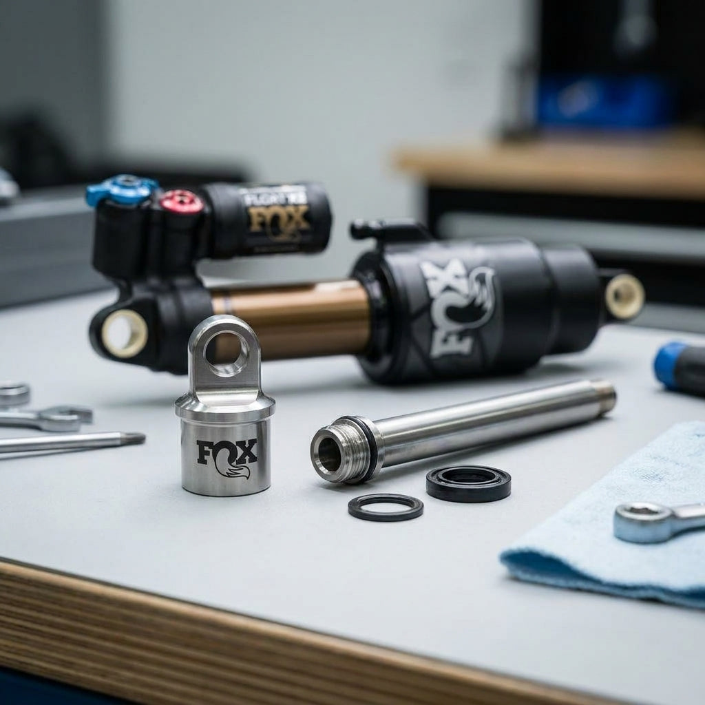 FOX Service Set Eyelet Assy Shaft 9 mm für Float X2 Dämpfer. Originalteile zur präzisen Wartung der Mountainbike Federung.