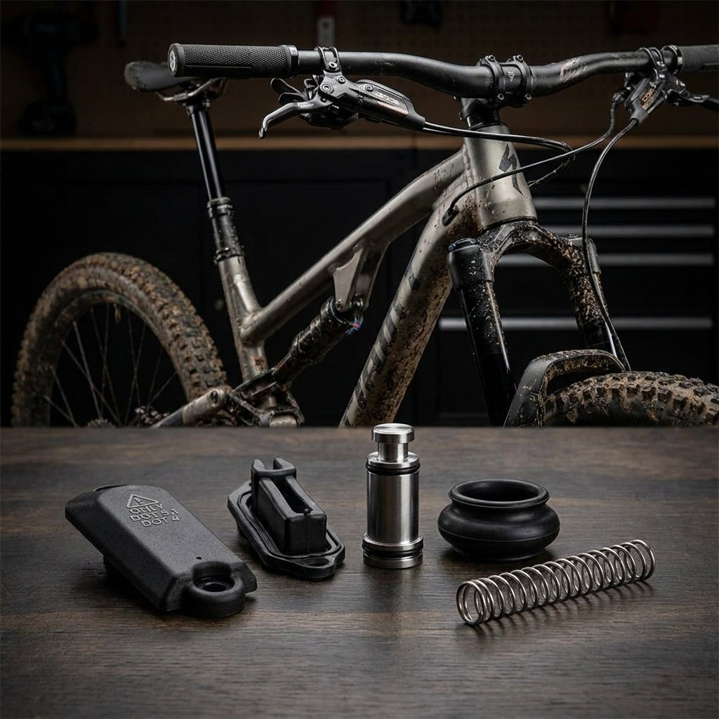 SRAM Code Bronze Stealth C1 Scheibenbremshebel Service-Kit. Wartung für präzise MTB-Bremsen. Piston, Bladder, Feder enthalten.