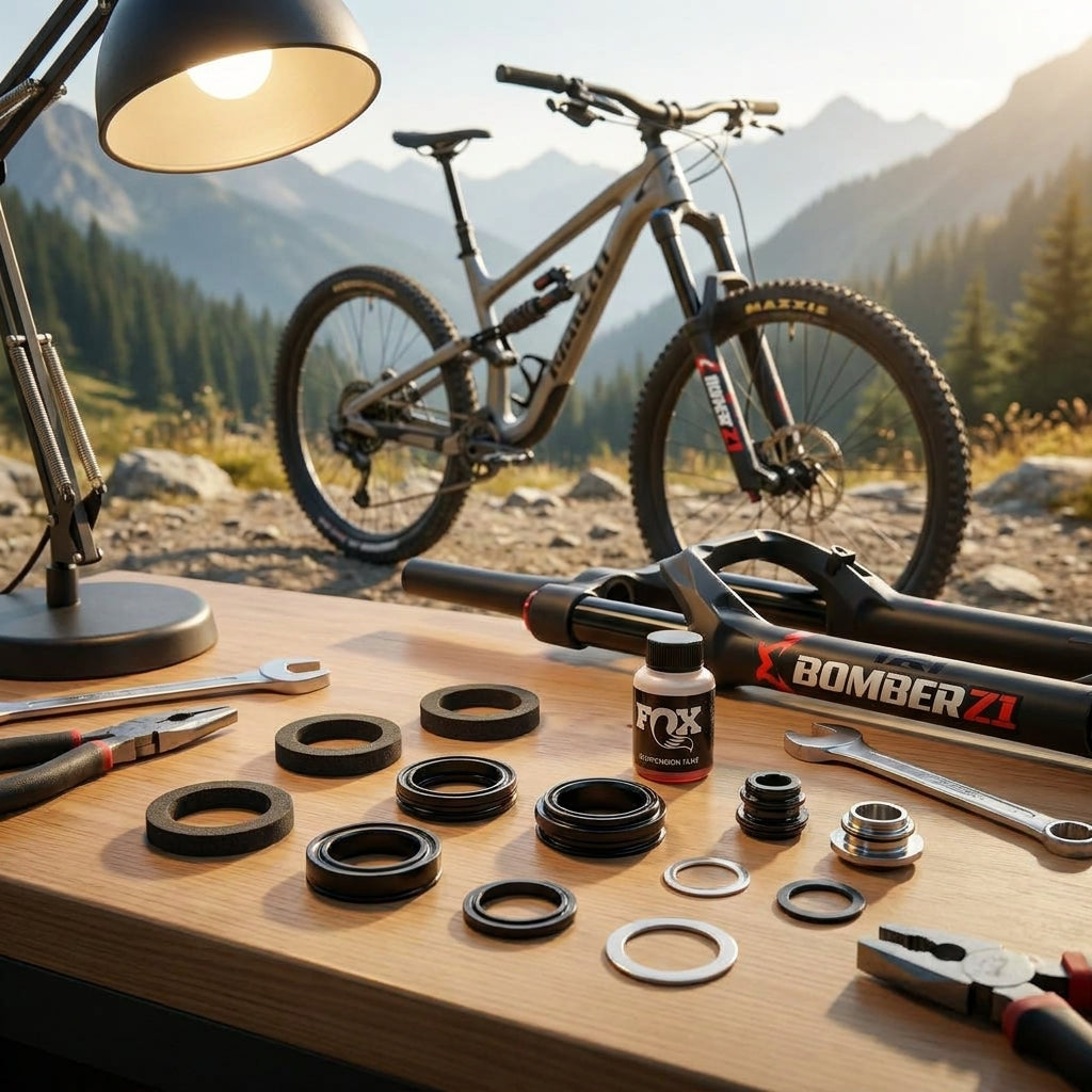 FOX Service Set für Marzocchi Bomber Z1 E-Opt Federgabel 170 mm. Zuverlässige Wartung für geschmeidige Bike-Performance.