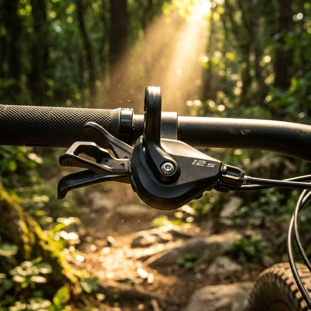 SHIMANO DEORE SL-M6100 12-fach MTB Schalthebel rechts mit Schelle. Präzise Schaltperformance für Mountainbike-Trails.