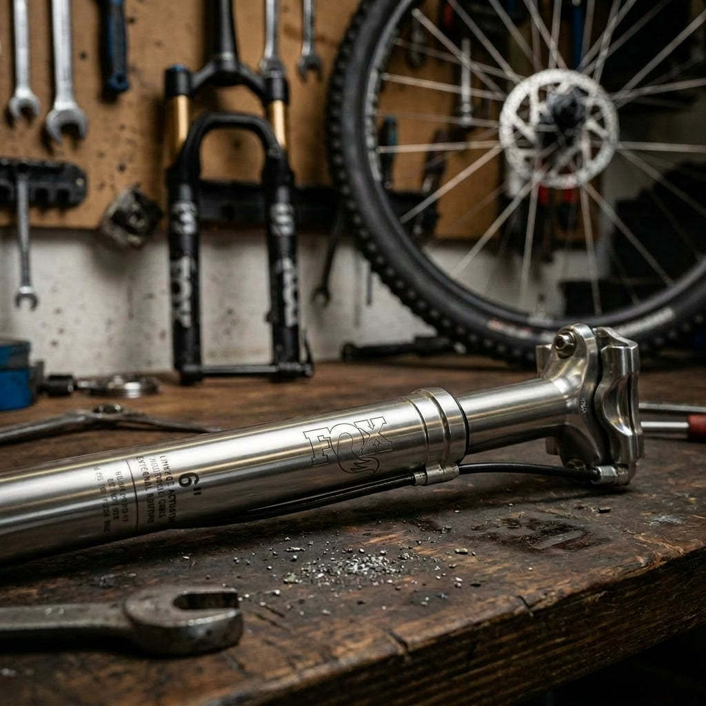 FOX Linkage Actuator für Dropper Sattelstütze, 6 Zoll Hub, externes Kabel. Präzises Mountainbike-Zubehör für Performance.