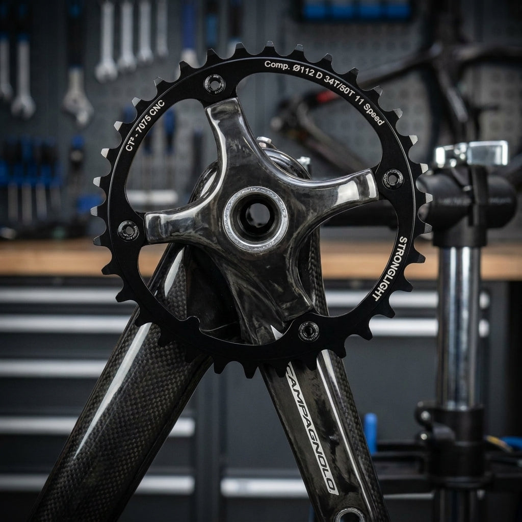Stronglight 7075 Kettenblatt schwarz, 39 Zähne, für Campagnolo Super Record/Record/Chorus, 11-fach, Rennrad
