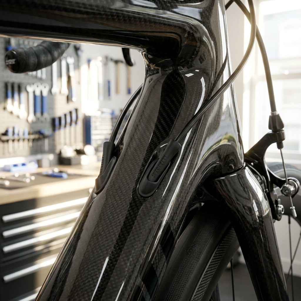 SRAM Rahmenschutz für Zughüllen. Schwarze Außenhüllenüberzüge schützen Fahrradrahmen effektiv vor Kratzern und Abrieb. Für Rennrad, MTB.