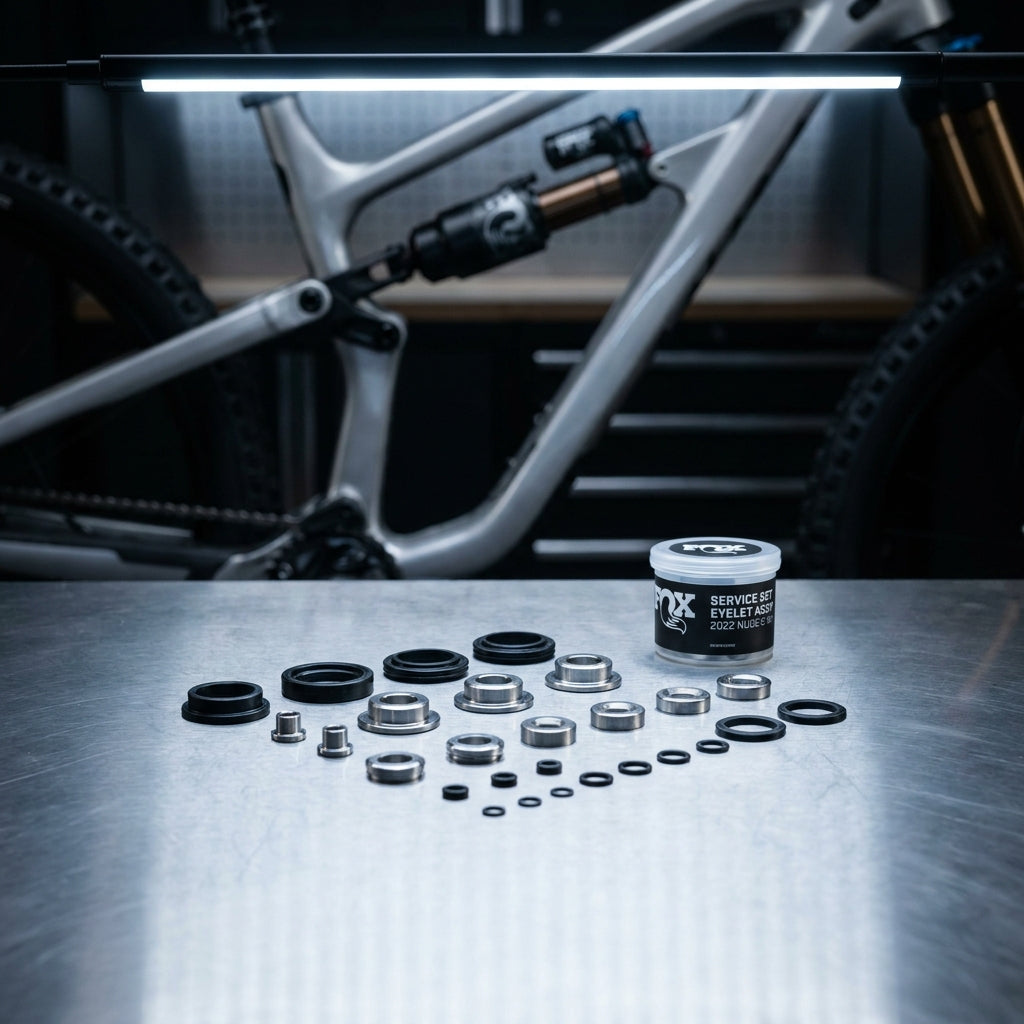 FOX Service Set Eyelet Assy 2022 Nude 5 SH für präzise Dämpfer-Wartung. Optimiert FOX Performance, reduziert Verschleiß am Mountainbike.