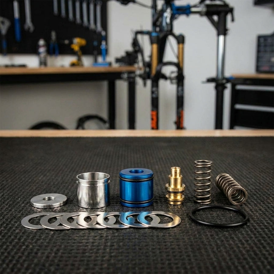 FOX Service Set Valve Stack Assy Float DPS DCL Light für präzise Dämpfungs-Performance am Mountainbike Fahrwerk.