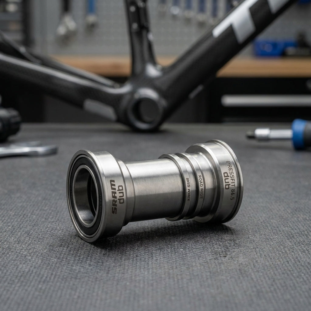 SRAM DUB Pressfit Road Wide 86.5mm Stahl Innenlager für Rennräder. Effiziente Kraftübertragung und hohe Steifigkeit.