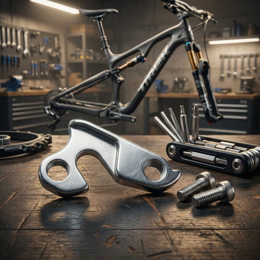 Marwi Schaltauge GH-022 mit M8x0,75 Schraubensatz für präzise Fahrradschaltung Reparatur und Montage.