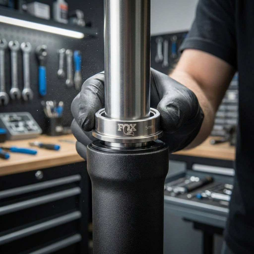 FOX Tooling: Gabelbuchsen Einbau Spacer 5mm. Präzisionswerkzeug für schonende Federgabel-Wartung und Profi-Ergebnisse.