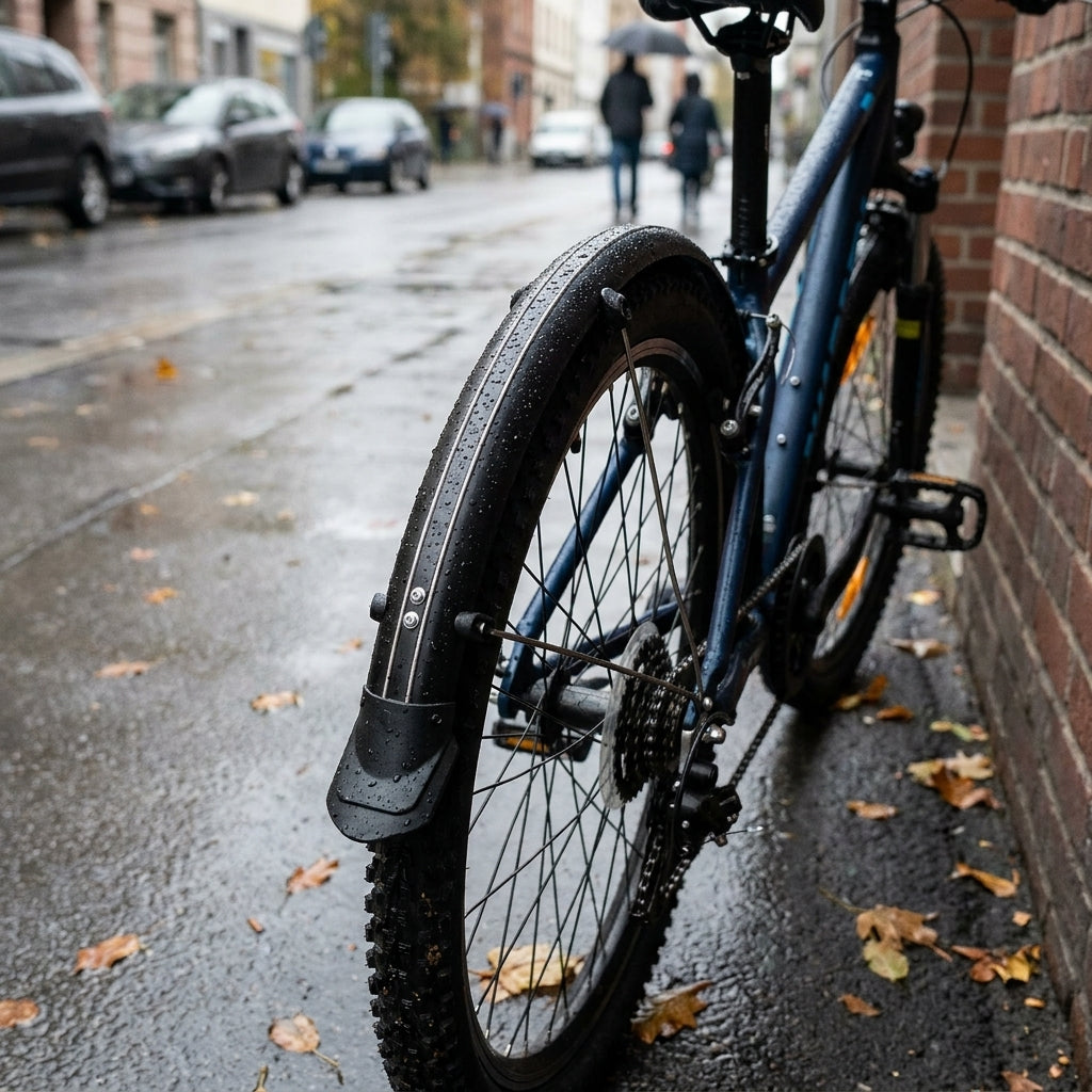 Messingschlager Schutzblech-Set 24 Zoll, schwarz. Robuster Kunststoff-Spritzschutz für Fahrrad, City- & Jugendrad. Wetterfest.