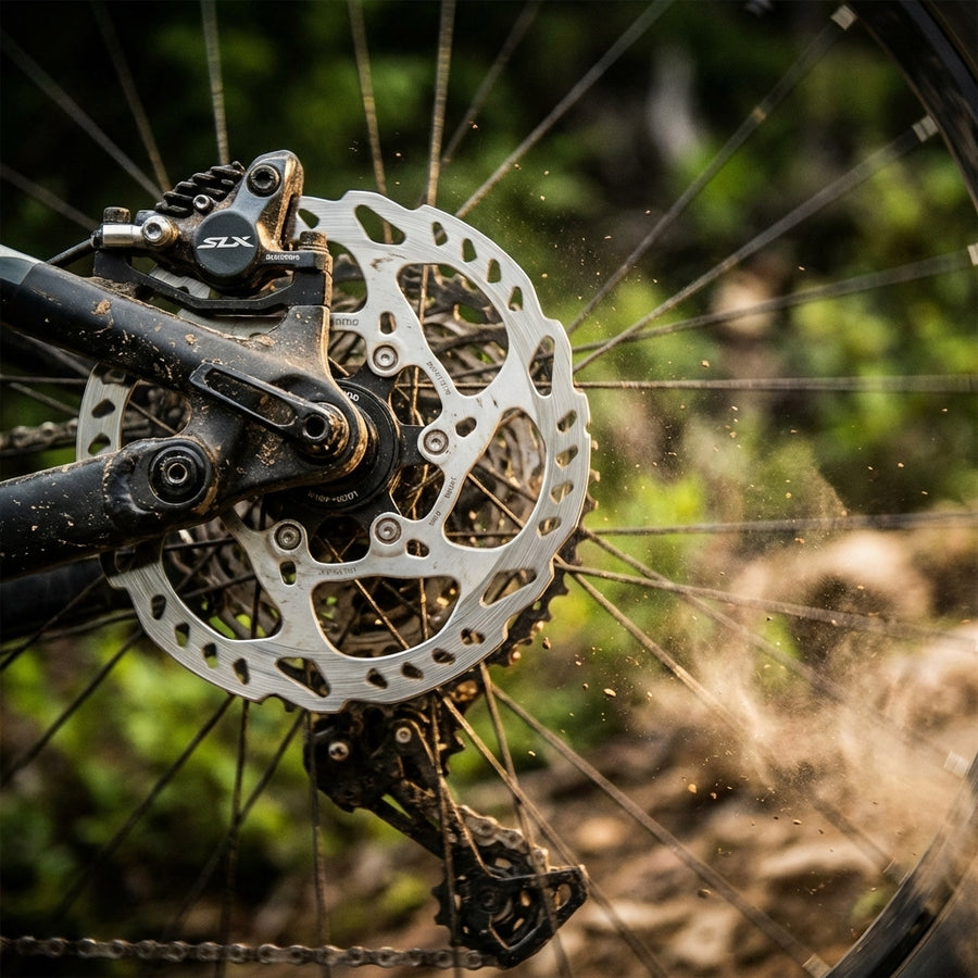 Shimano SLX SM-RT70 180mm Center Lock Bremsscheibe liefert starke, kontrollierte Bremsleistung am MTB.