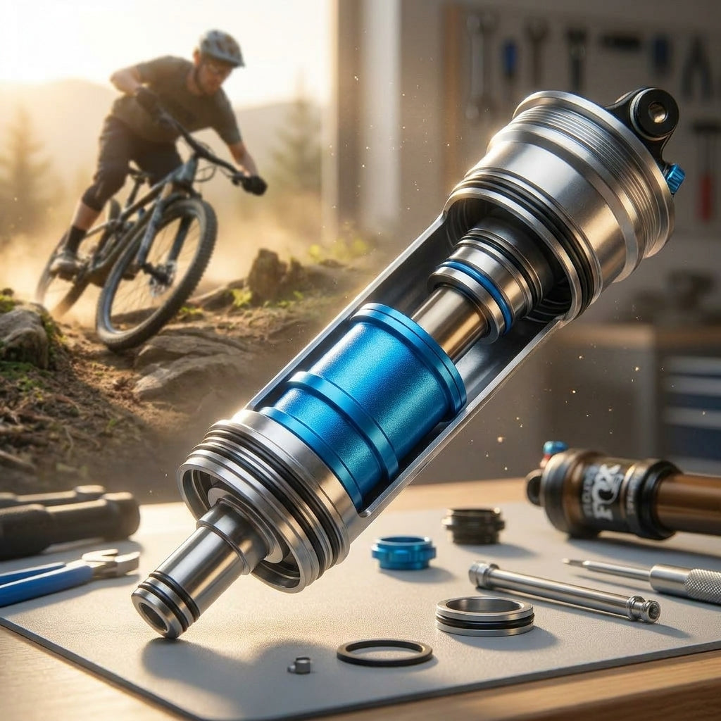 FOX Volume Spacer Float DPX2 blau: Optimiert Federwegsabstimmung, progressives Fahrverhalten für Mountainbike Dämpfer. Trail & Enduro Tuning.