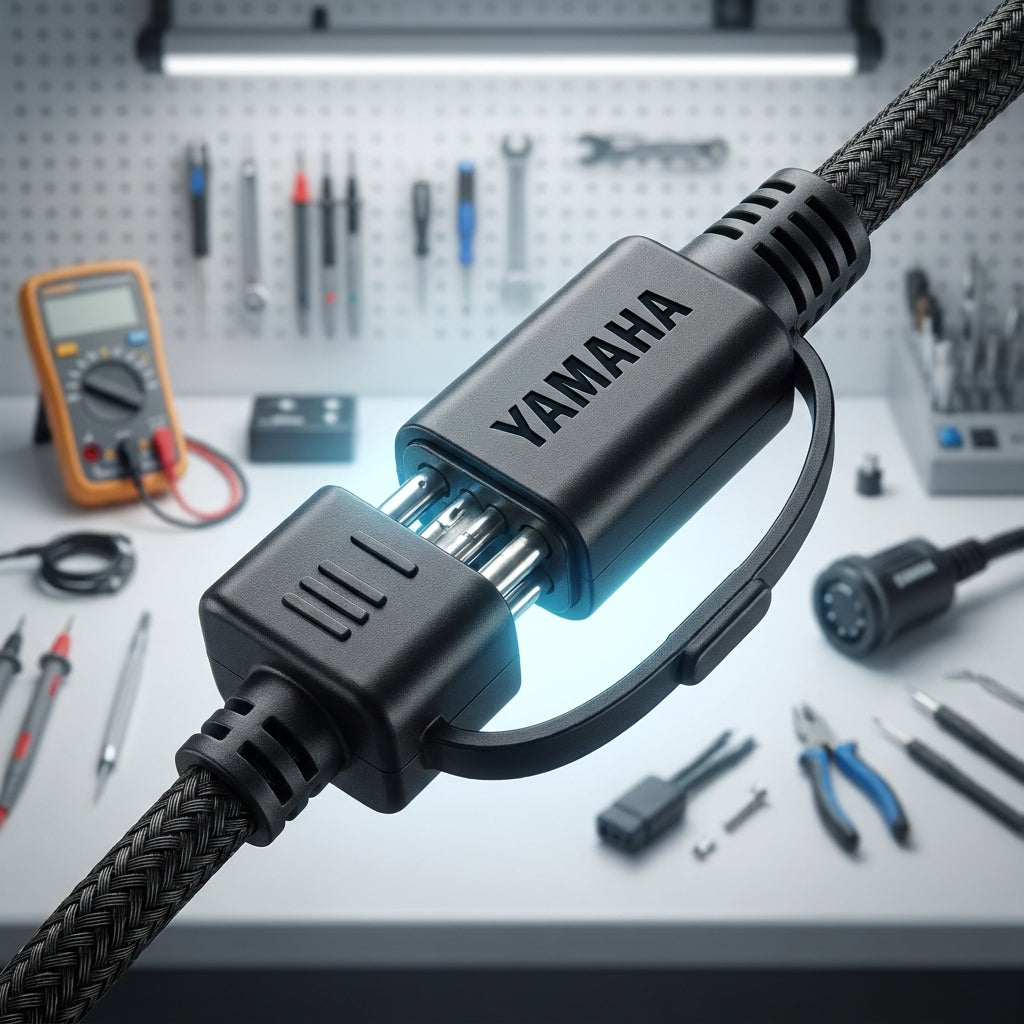 YAMAHA Cover+ Connector für E-Bike Displaykabel. Original Ersatzteil mit Schutzabdeckung. Sichere Verbindung für Reparatur & Wartung.