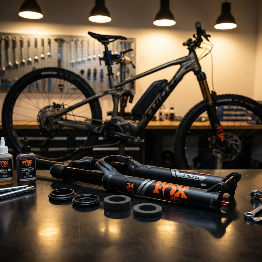 FOX Service Set E-SUV 34 für Federgabel Wartung. Originalteile für optimale Performance und Langlebigkeit Ihrer E-Bike Gabel.