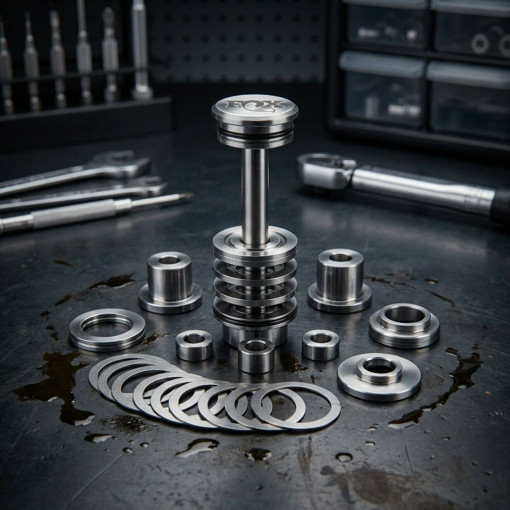 FOX Service Set Valve Stack Assy Grip X2 PODIUM Medium. Präzise Rebound-Dämpfung für Mountainbike-Federung.