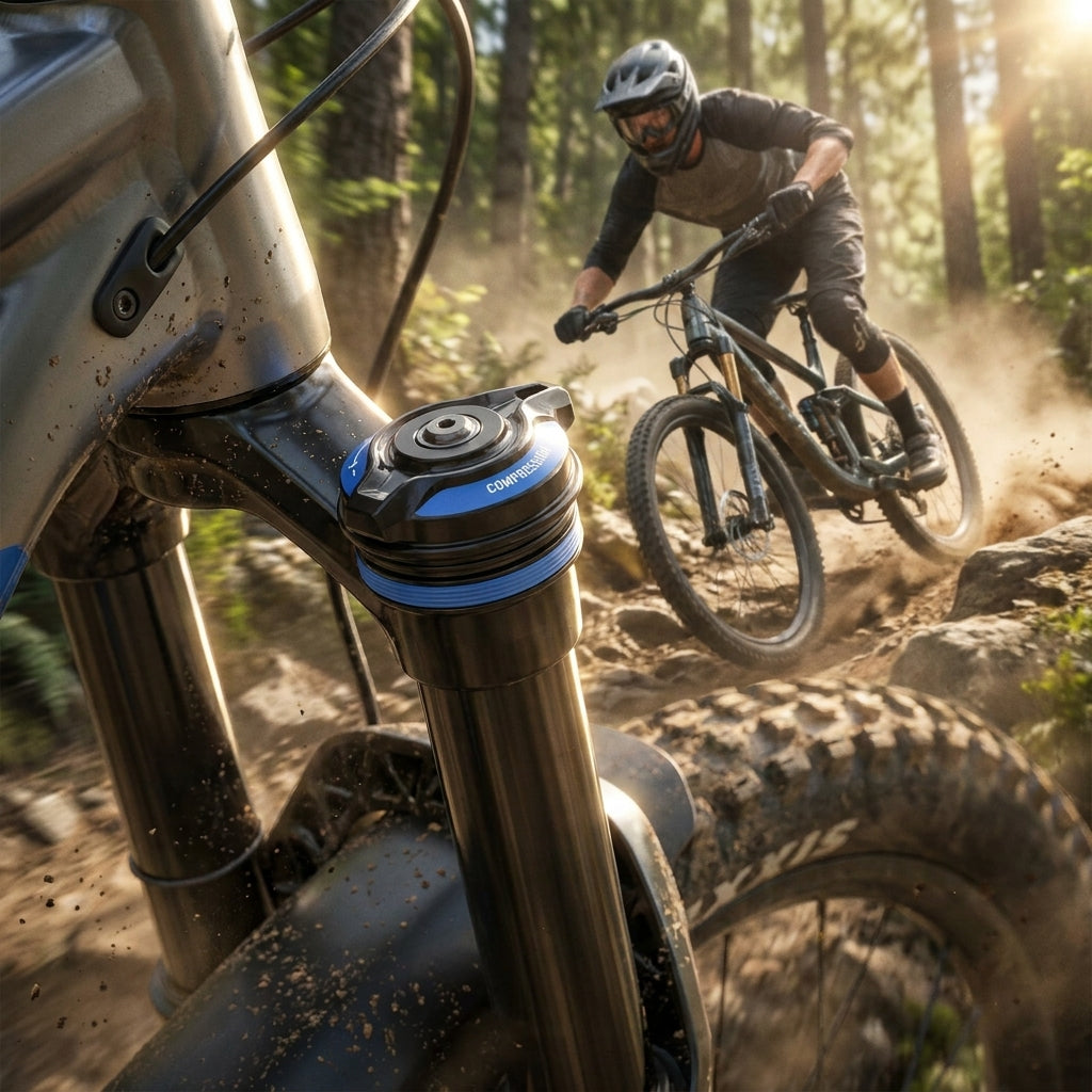 RockShox Domain B1+ 38mm Dämpfer Upgrade Kit. MotionControlRC für präzise Federgabel Performance. MTB Tuning.