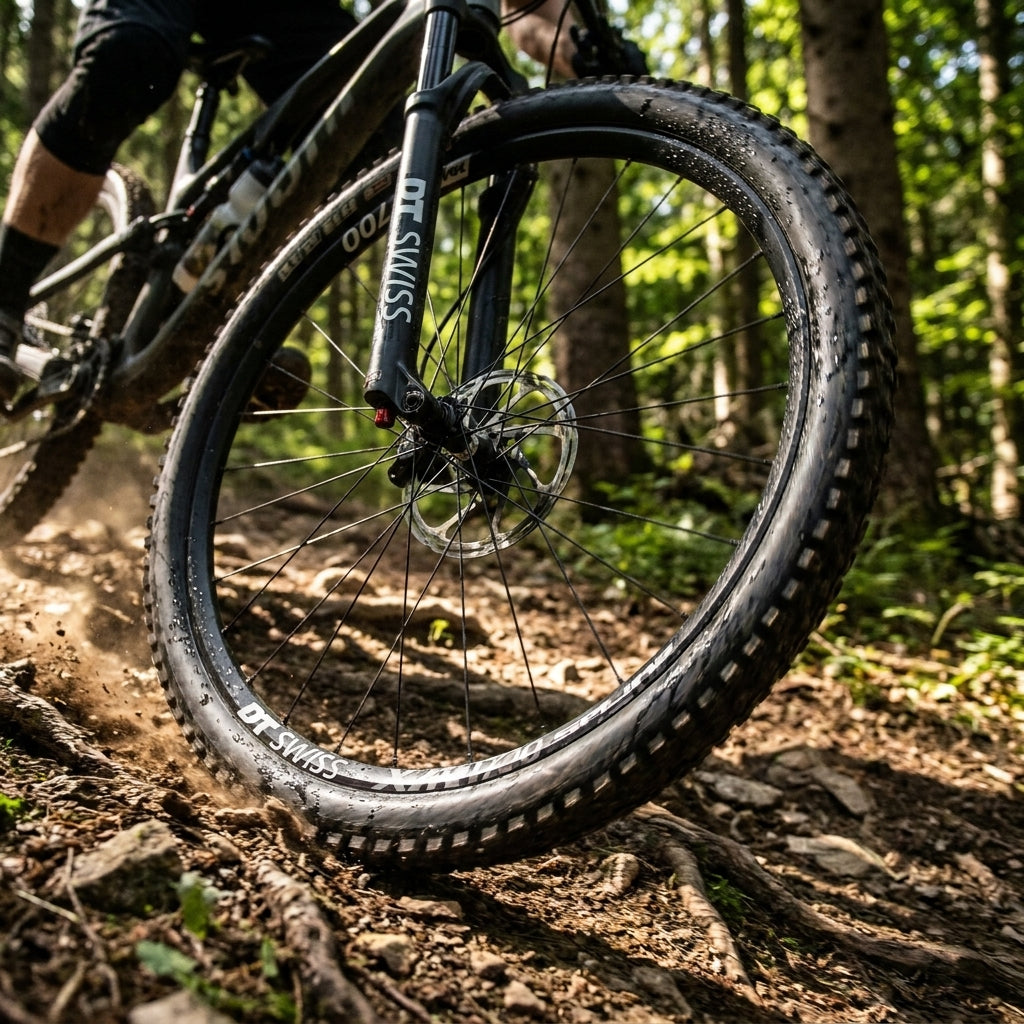 DT Swiss XM 1700 SPLINE 29" All-Mountain Vorderrad, robustes MTB-Laufrad für Trails, schwarz, 30mm Maulweite.