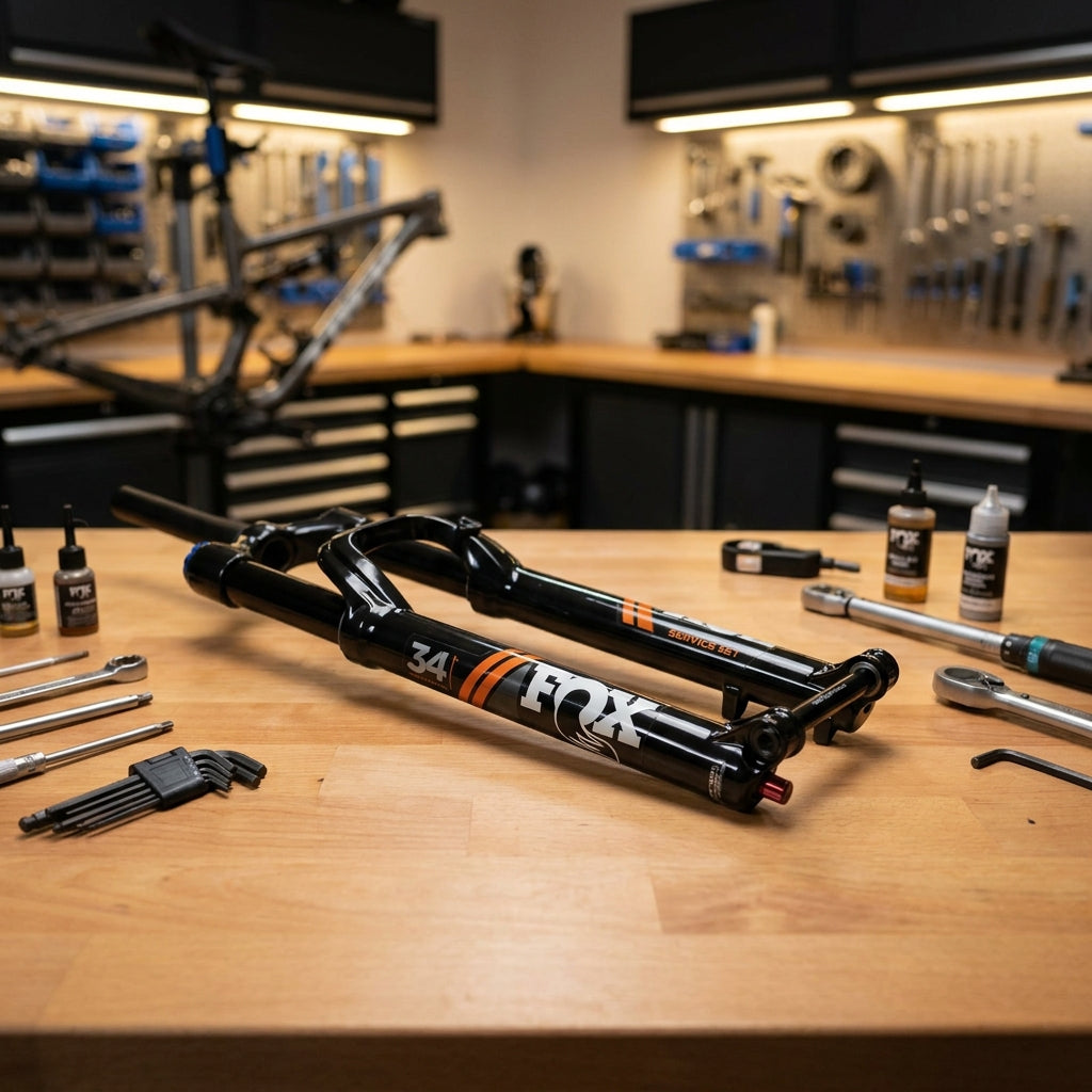 FOX Service Set 34 27.5in 160 Shiny Black. Lower Leg Assy für präzisen Federgabelservice am Mountainbike.
