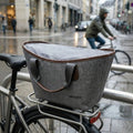 Racktime Agnetha Einkaufstasche grau: Praktische Fahrradtasche mit Regenschutz, Tragegriffen und Reißverschlusstasche für Einkauf & Pendeln.
