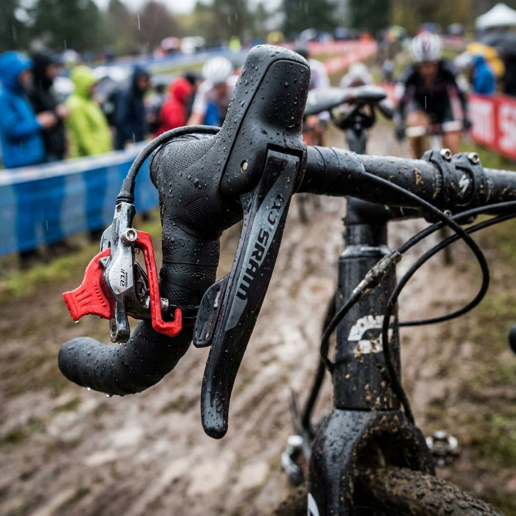 SRAM Force CX1 Hydraulik Disc Bremseinheit links vorne für Rennrad und Cyclocross. Carbonhebel, präzise Bremskraft.