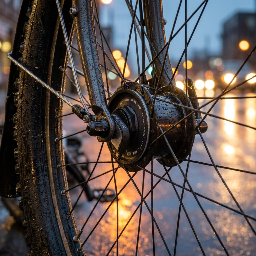 SHIMANO Dynamo-Einheit 108MM Achslänge für zuverlässige Fahrradbeleuchtung. Ideal für Pendler und Tourenräder. Wartungsarm.