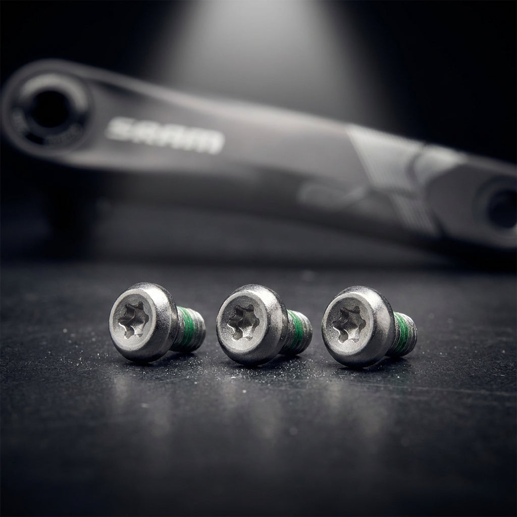 SRAM Torxschrauben für Spider 25mm Set. Sichere Befestigung für SRAM Kurbel Spider. Präzise Fahrrad Ersatzteile für Montage.
