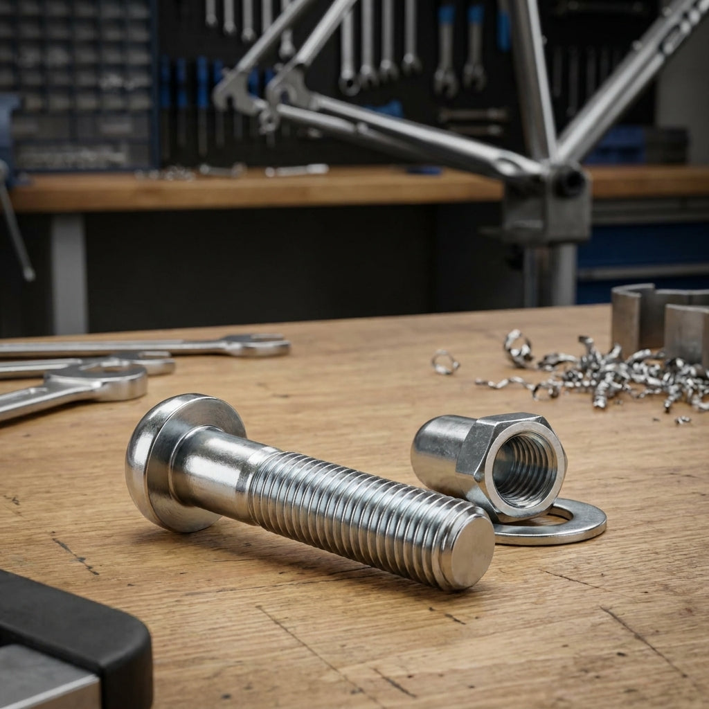 Sattelklemmbolzen M8x35 aus Zink, 10 Stück. Robuste Befestigung für Fahrradsattel. Inkl. Mutter u. Scheibe. Einfache Montage.