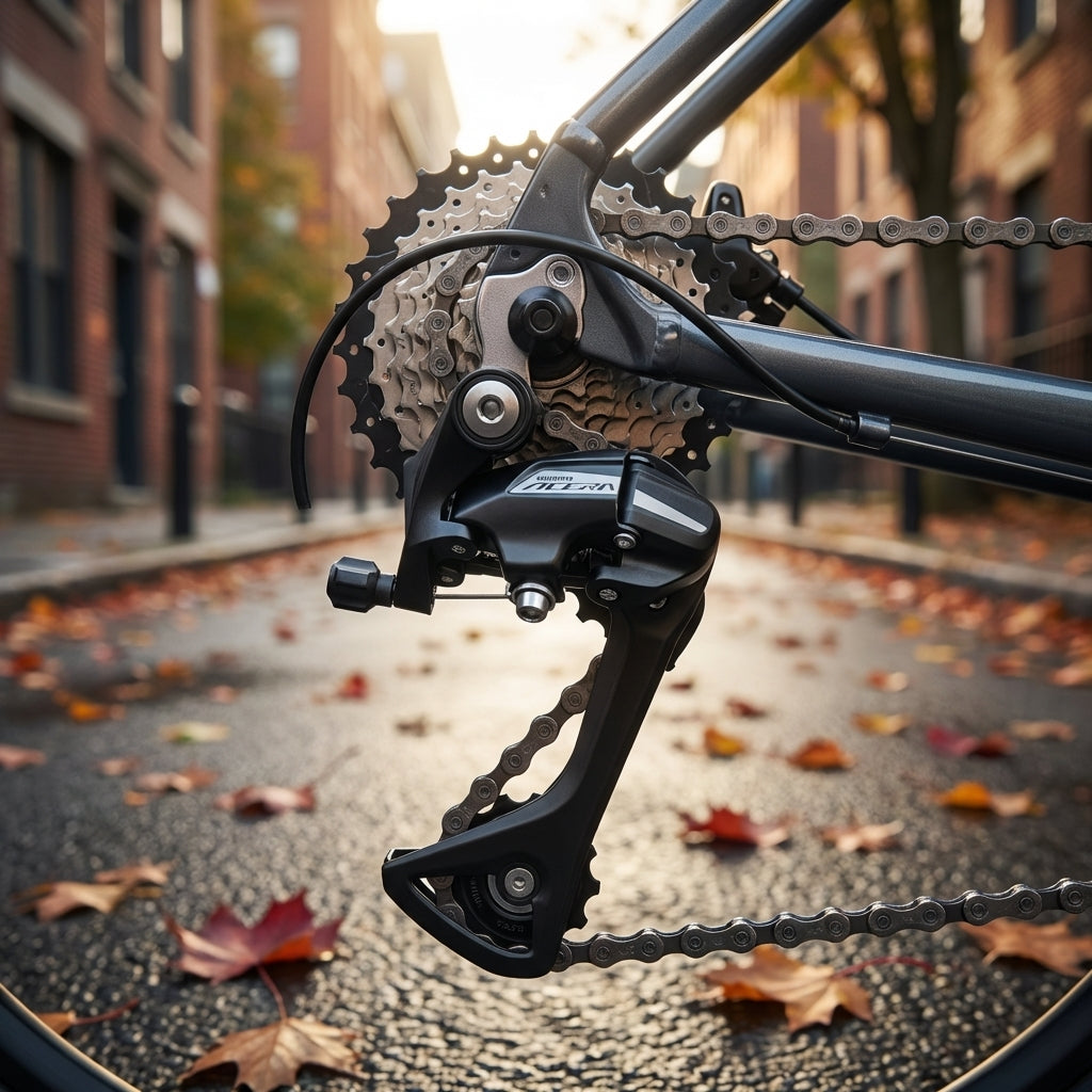 Shimano Acera RD-M3020 Schaltwerk für 7- und 8-fach Schaltungen an Trekking- und Citybikes in Schwarz.